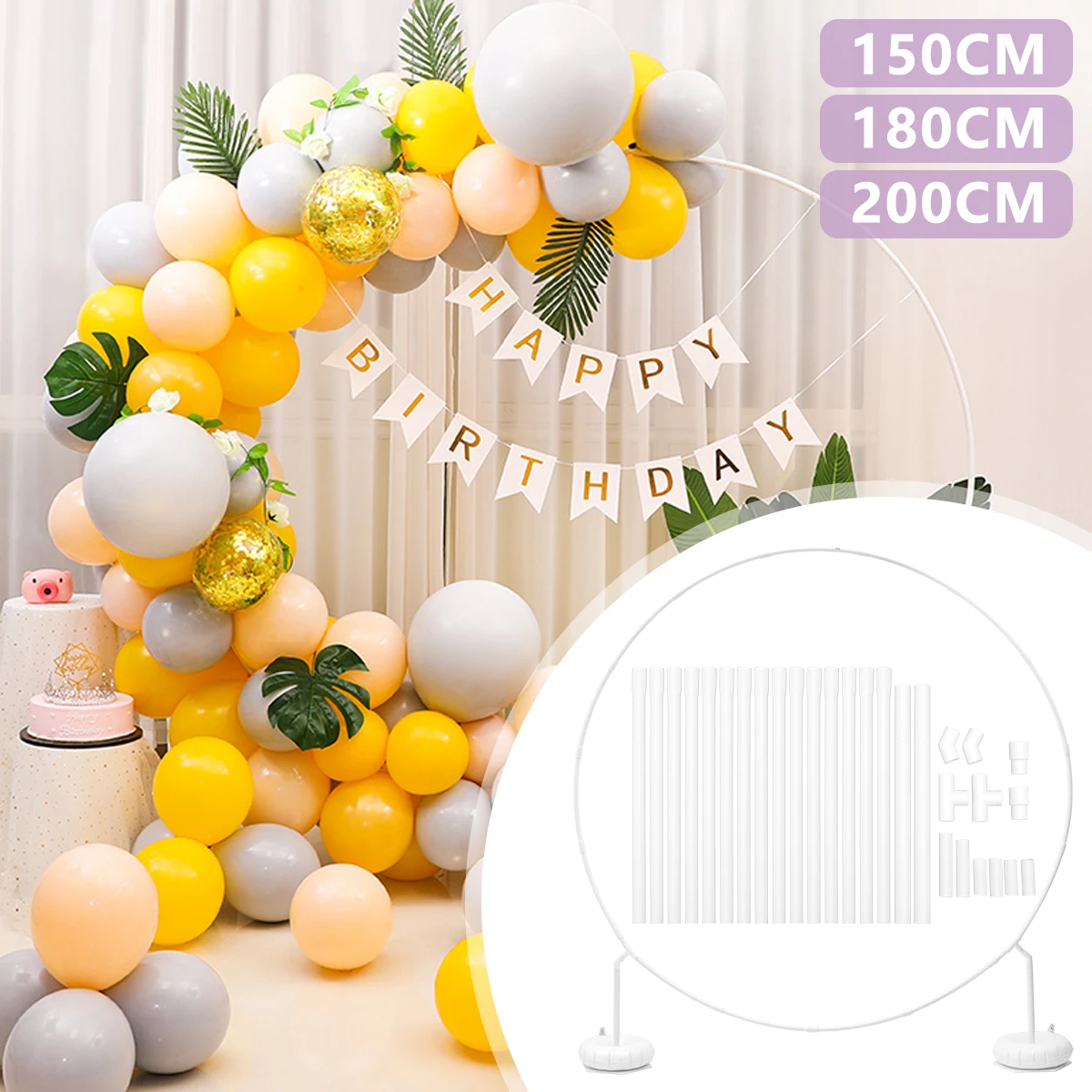 

Round Balloon Column Stand 59.1'' Round Balloon Arch Holder Reusable Balloon Arch Holder for Wedding Party Background Decor
