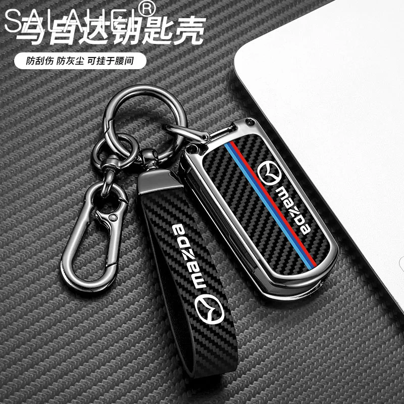 

Zinc Alloy Car Smart Key Fob Case Full Cover Protect Shell Bag For Mazda CX30 Bt50 Gg Cx9 6 2 3 Axela Demio 2022 CX5 CX3 Atenza