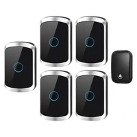 cacazi self powered waterproof wireless doorbell with no battery us eu uk plug 1 button 5 receiver 60 chime smart home ringbell