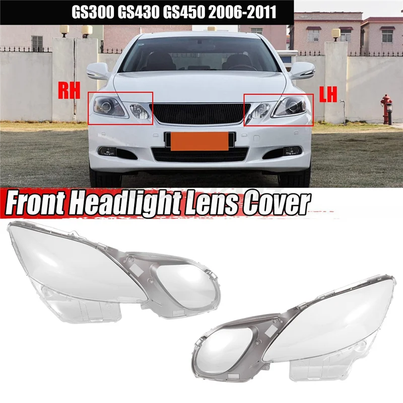 

Прозрачная крышка для автомобильных фар Lexus GS300 GS430 GS450 2006-2011, прозрачная Левая крышка для фар