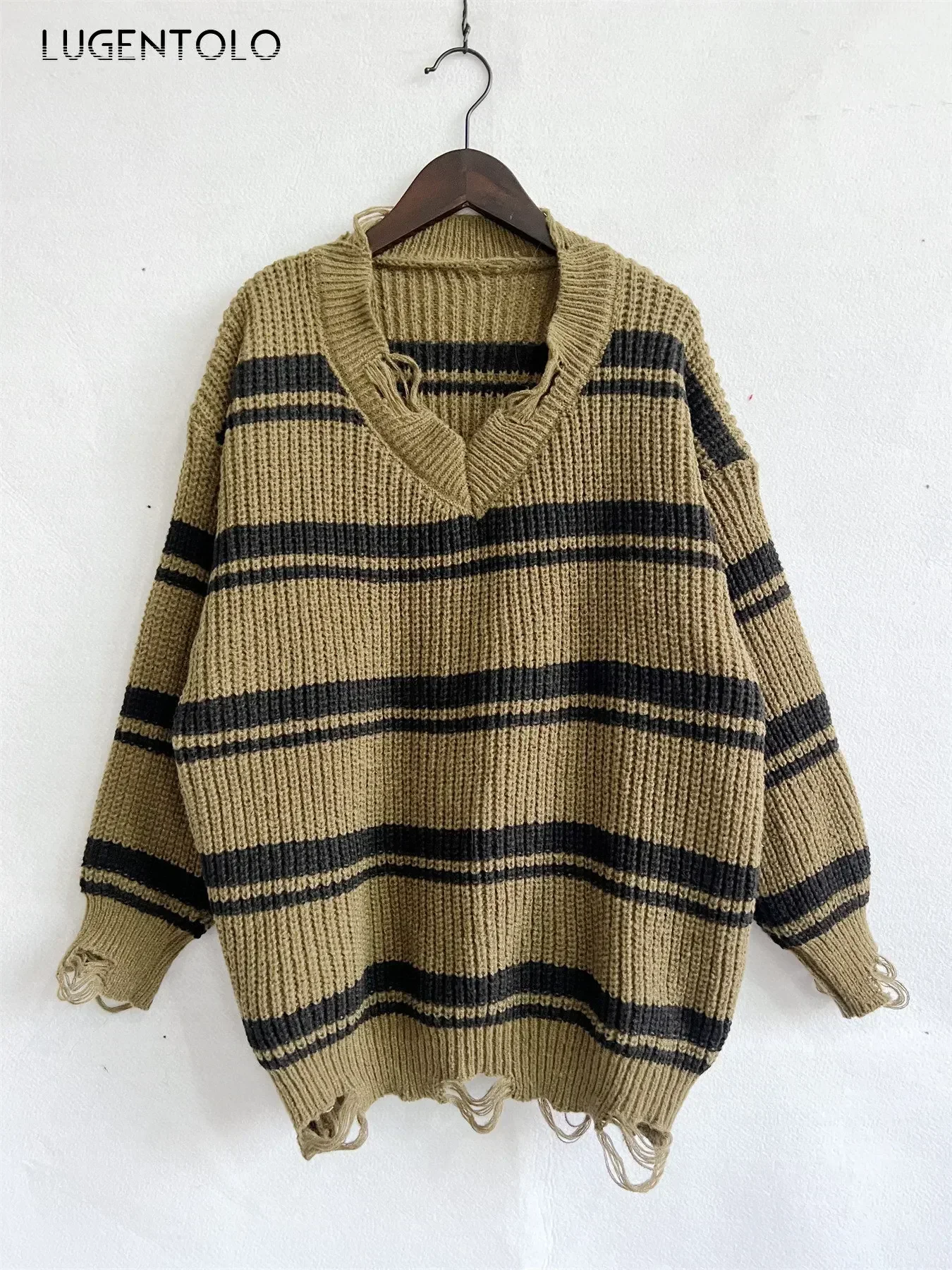 Женские свитера с v-образным вырезом свободные вязаные новые осенне-зимние