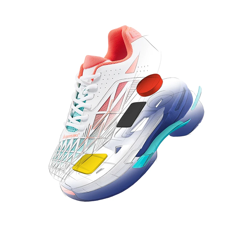 Kawasaki Sneakers Professional Badminton Shoes Indoor Court Sports Shoe White Anti-Slippery  K-567