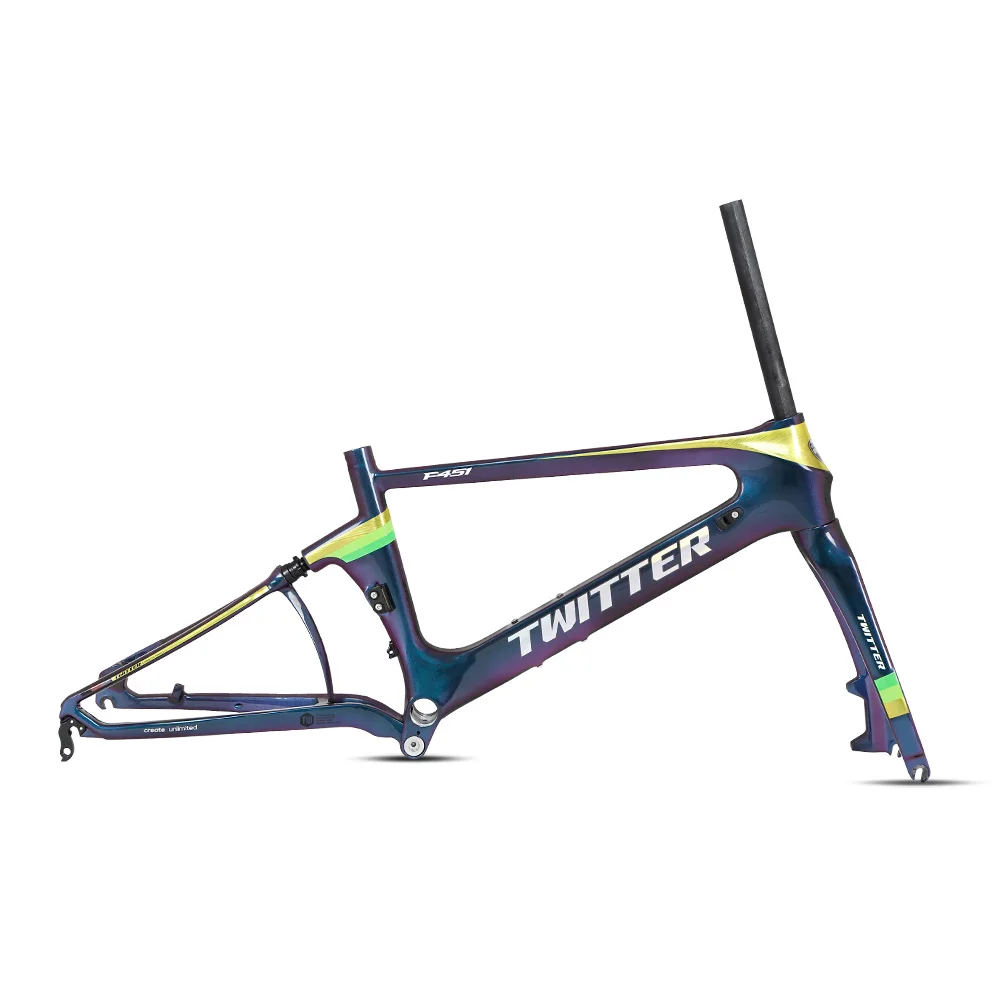 

TWITTER Frame F451 Full Color Folding Bicycle Frame T800 Carbon Fiber Frame 22inches Carbon Frame Carbon Bicycle Frame mtb frame