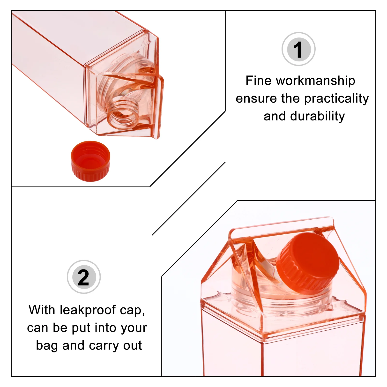Бутылка молока для напитков пластиковый контейнер камеры излишки хранения 500 мл