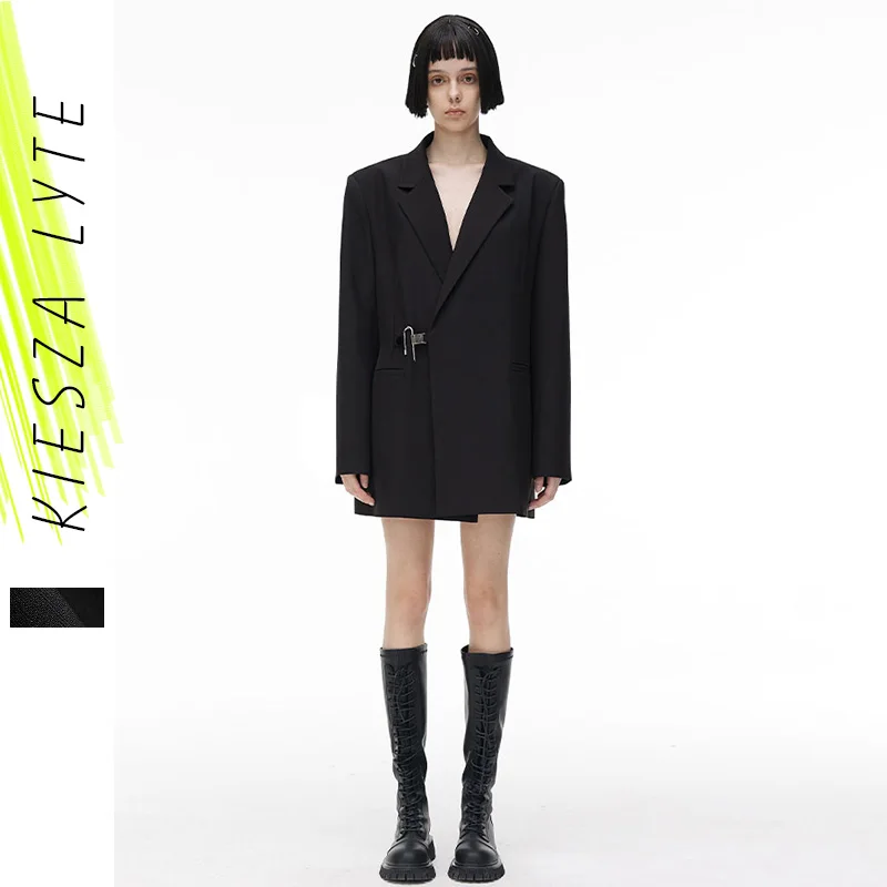Black Suit Jacket Women's Loose Long Sleeve Oversize Suit BLazer Fashion Outwear