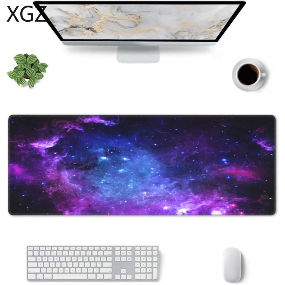 Большой Настольный коврик для мыши XXL 900x400 с изображением звездного неба офисный
