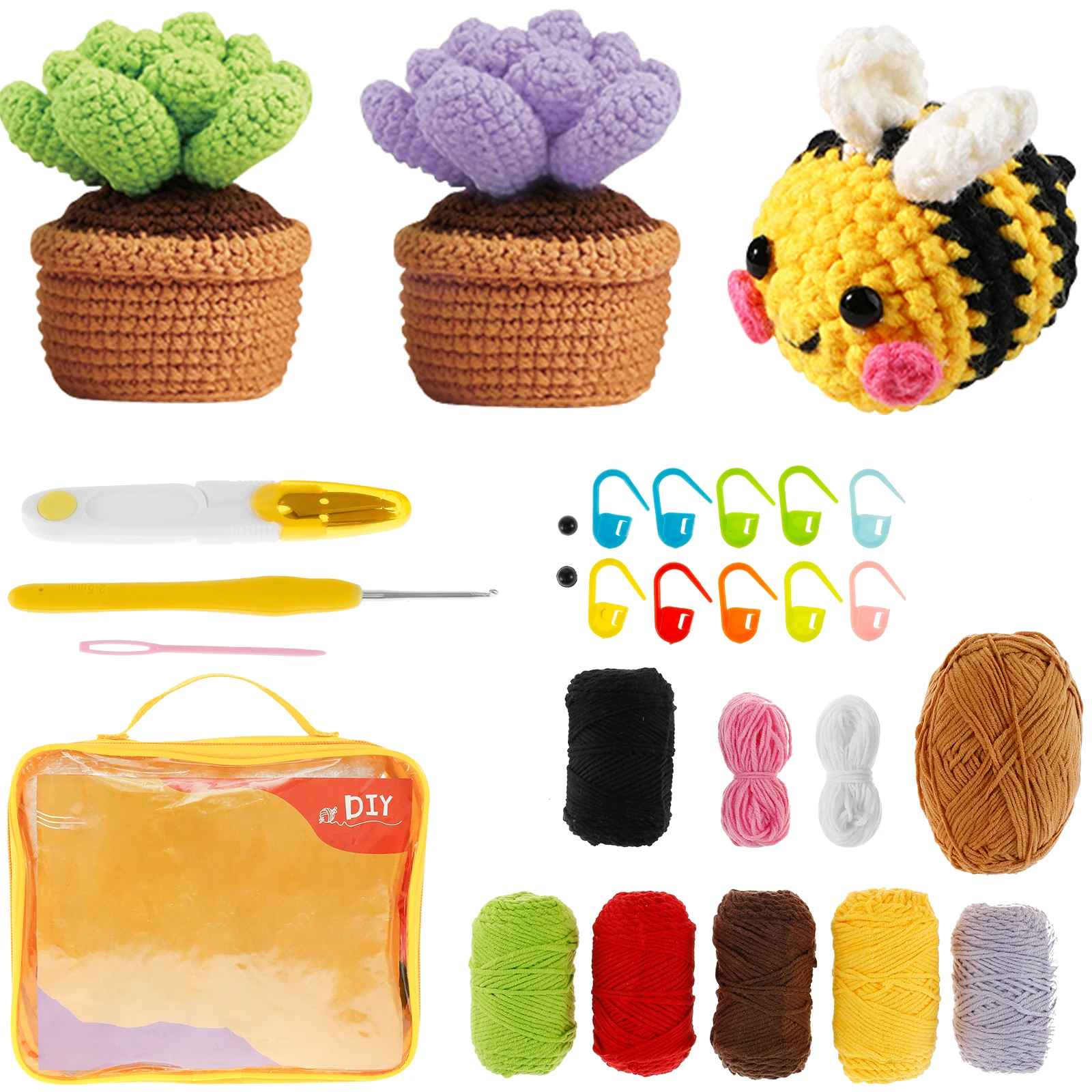 

Crochet Kit for Beginners Cute Animal Beginner Crochet Set Crochet Animal Kit Crochet Starter Kit with Step-by-Step Video