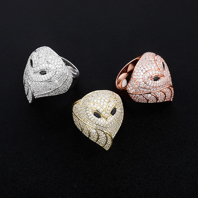 

Owl Full Zircon Hip Hop Ring 220428-16