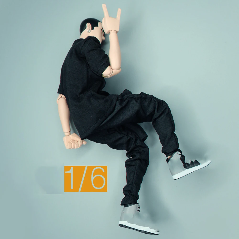 

In Stock 3ATOYS 1/6th Fashion Black Short Sleeves Slim Pant Hollow Sport Shoes No Body For Usual 6inch Action Figure Collectable