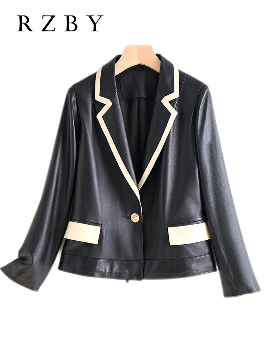 Genuine Leather Jacket Women Offcial Jaqueta Couro Feminina Real Sheepskin Costume Coat Fashion Chaqueta De Cuero Mujer RZBY2162