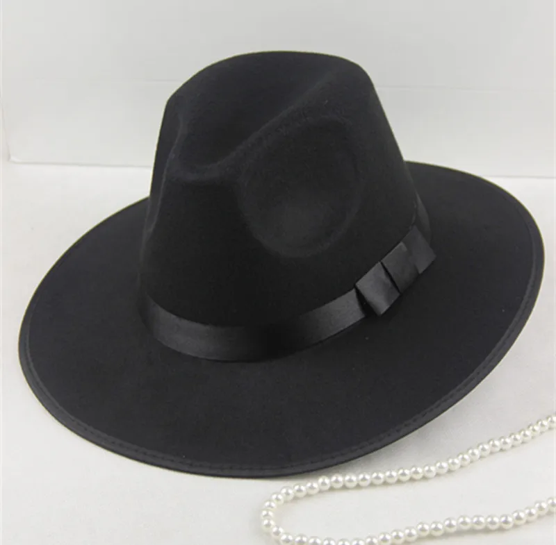 

Autumn Fedoras Hats For Women Men Can Wear Mei Red Blue Brown Belt Fashion Ladies Hat Fedoras Jazz Cap 9.5CM Brim