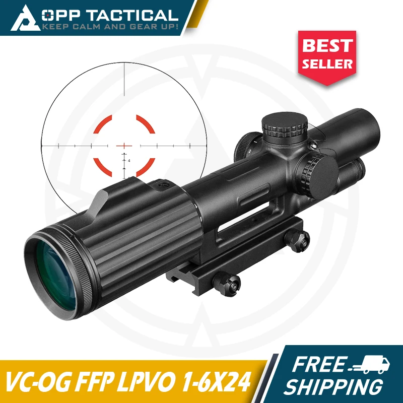 

FFP LPVO 1-6x24MM VC-OG Riflescope with Cross Concentric Reticle for Airsoft and Hunting with Full Original Markings