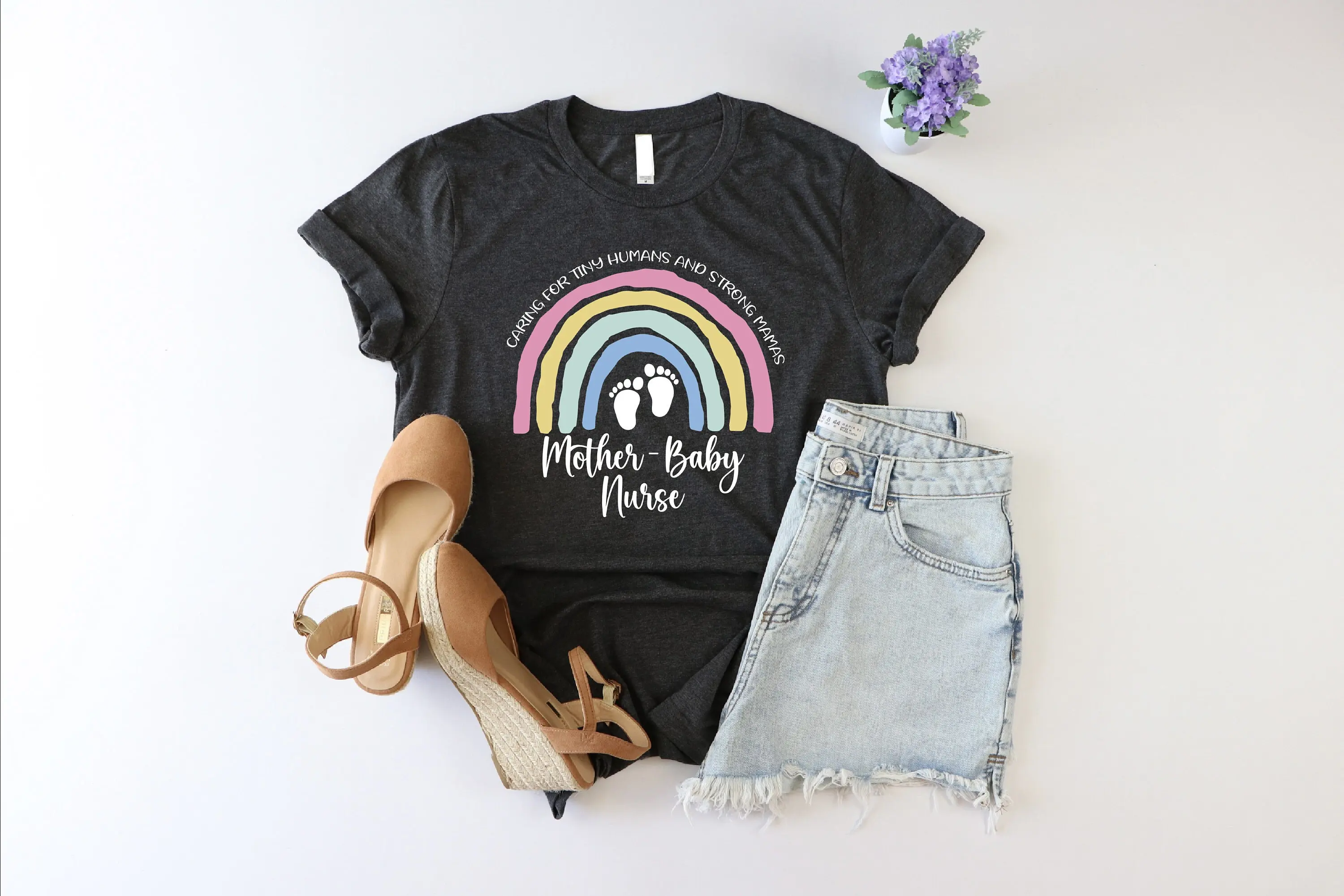 Футболка для мамы ребенка медсестры Послеродовая зарегистрированной оценки