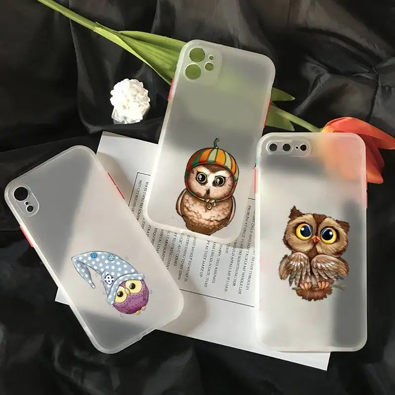 

owl cute cartoon animal Phone Case matte transparent For iphone 7 8 11 12 13 plus mini x xs xr pro max cover