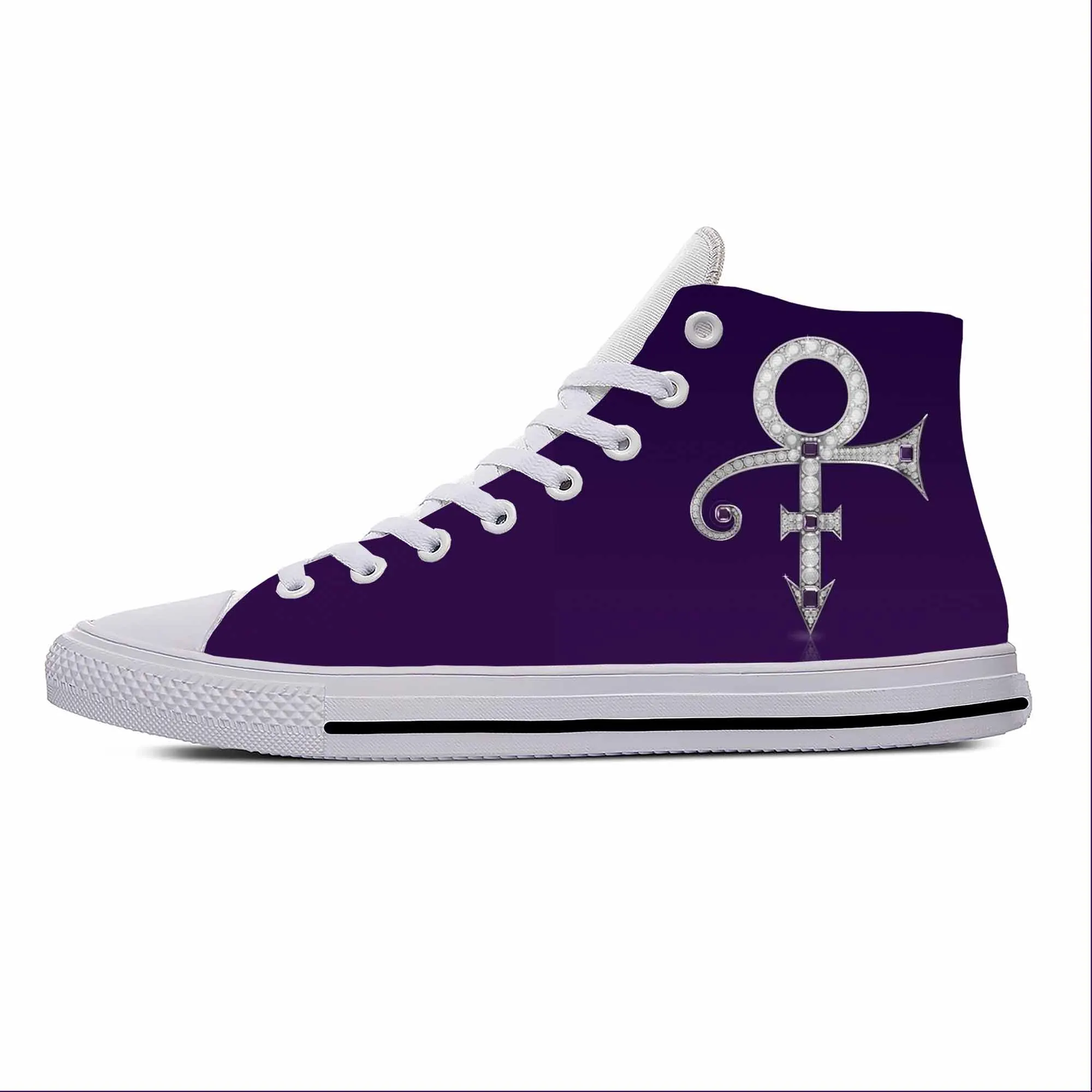 

Singer Prince Symbol Rogers Nelson Purple Rain Casual Cloth Shoes High Top Lightweight Breathable 3D Print Men Women Sneakers