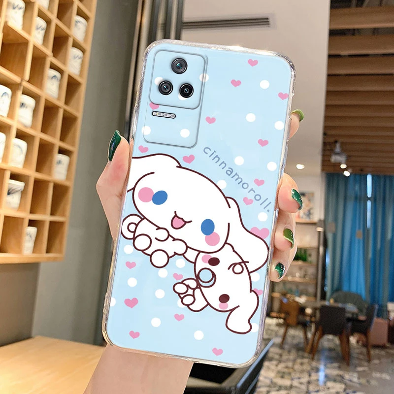 Милый чехол Kuromi Hello Kitty для Poco F4 PocoF4 F 4 мультяшный мягкий прозрачный телефона Xiaomi