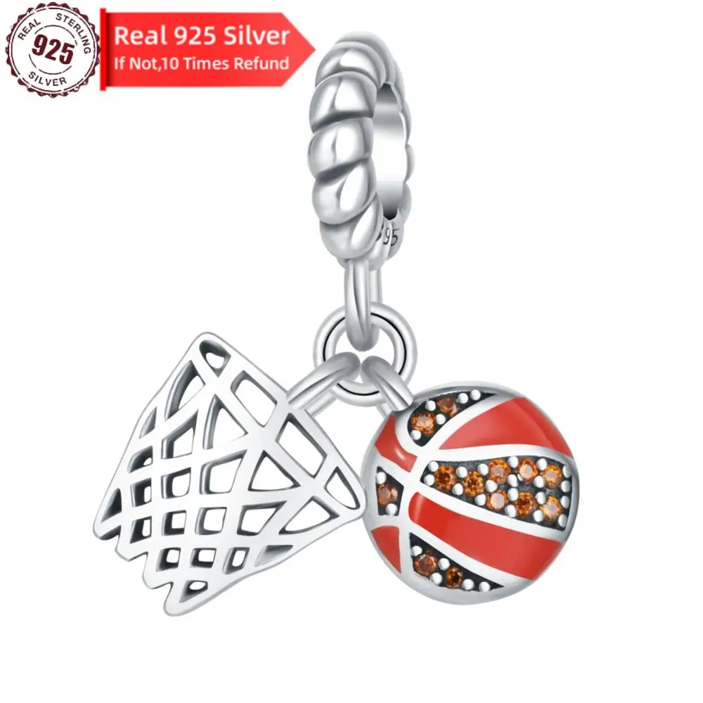 Женский кулон в виде баскетбольного мяча из серебра 100% пробы