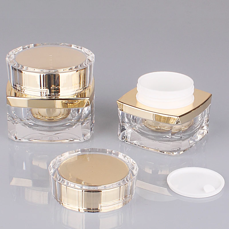 

Empty Eye Face Cream Jar Body 5g-50g Lotion Packaging Bottle Travel Acrylic Gold Container Cosmetic Makeup Emulsion Sub-bottle