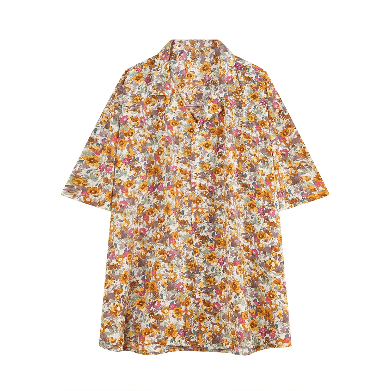 

2022 new style summer floral loose short sleeve shirt