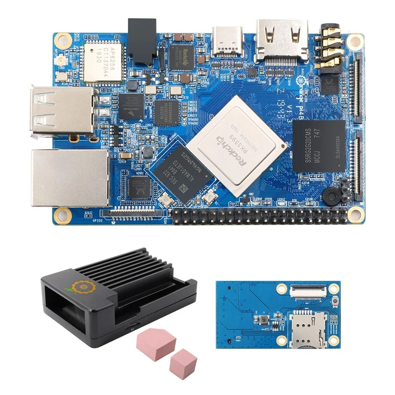 

Для Orange Pi 4B макетная плата + чехол + плата расширения RK3399 4 Гб + 16 ГБ с NPU SPR2801S работает на Android Ubuntu Debian