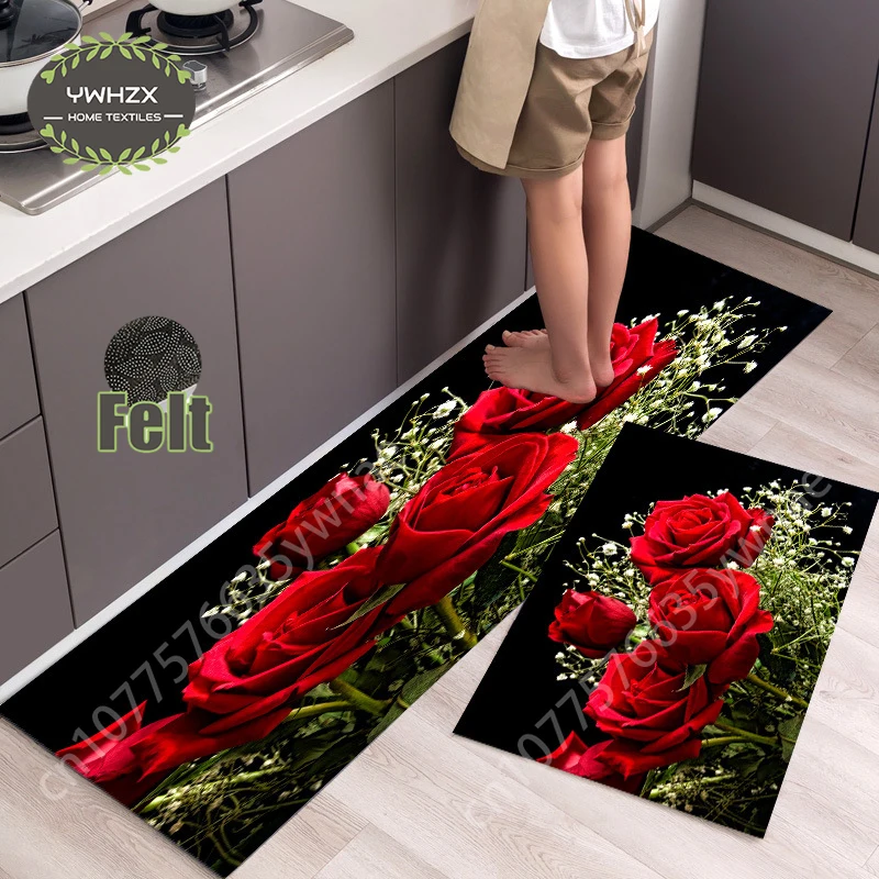 

Retro Gorgeous Long Kitchen Carpet Home Entrance Doormat Bedroom Living Room Decor Bedside Rug Hallway Balcony Anti-Slip Mat
