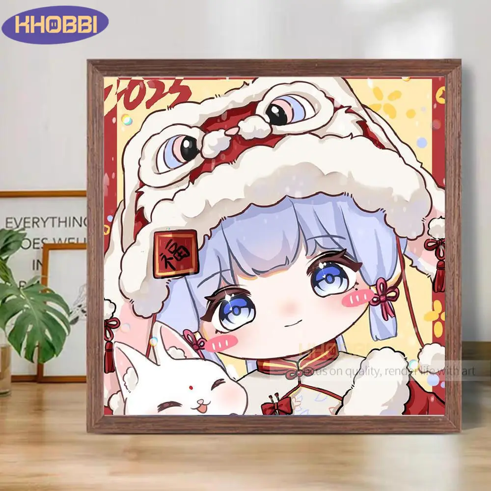 

Аниме алмазная живопись 5D «сделай сам» игра Genshin Impact Q версия Алмазная вышивка полная круглая Алмазная мозаика домашний декор вышивка крестиком