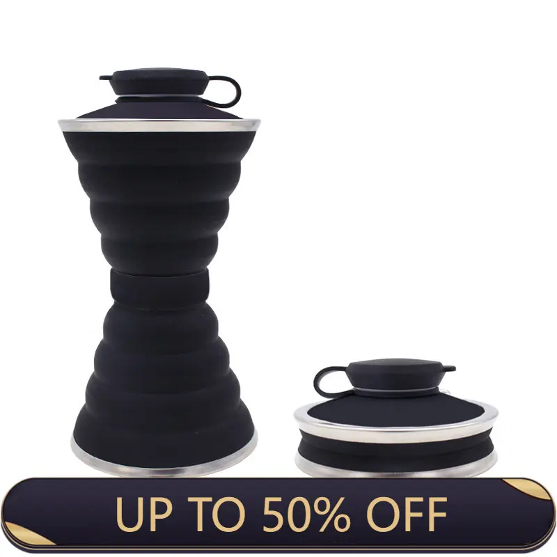 

Portable retractable folding water cup New silicone folding sports water bottle Outdoor travel Large capacity water bottle