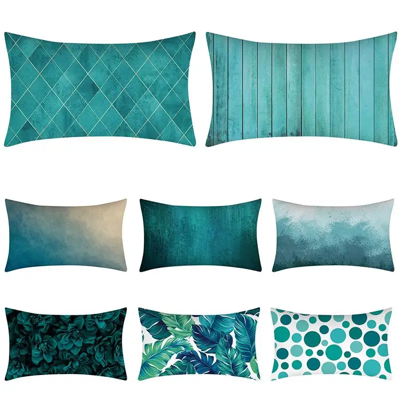 Новинка Наволочка с зелеными листьями синяя зеленая Защитная наволочка