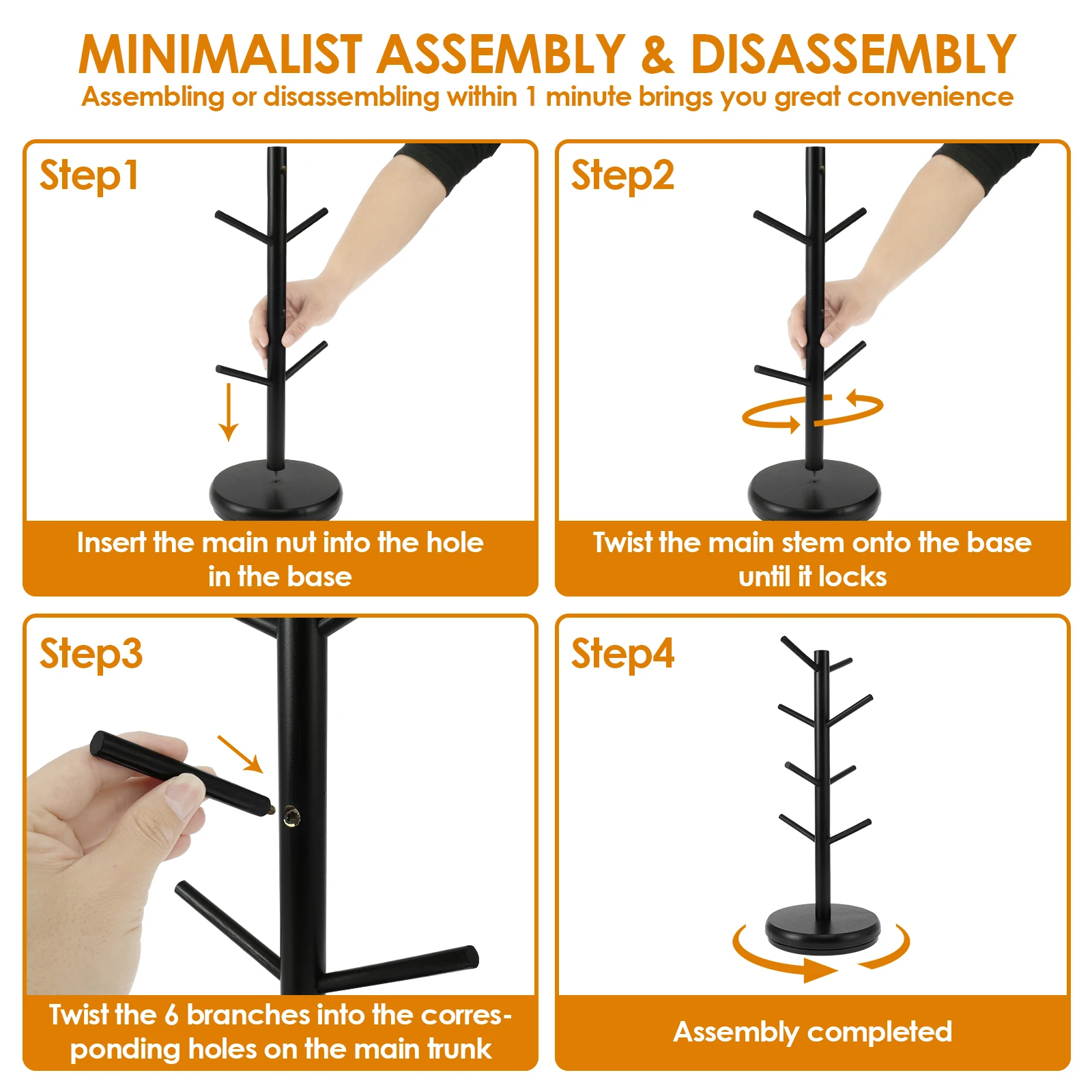 Кофейная кружка дерево с 8 крючками держатель для кружки из бамбукового дерева