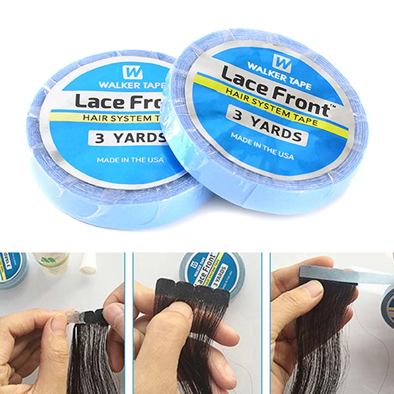 

1 Roll 0.8/1CM 3 Yards Super Hair Blue Tape Double-Sided Adhesive Tape for Hair Extension/Lace Wig/Toupee