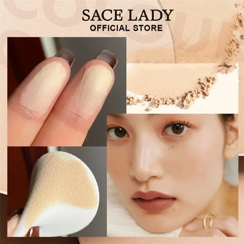 

Sdattor SACE LADY Oil Control Powder Cake Silk Soft Mist Long-lasting Waterproof Brighten Natural Nude Makeup Cosmetic Maquiagem