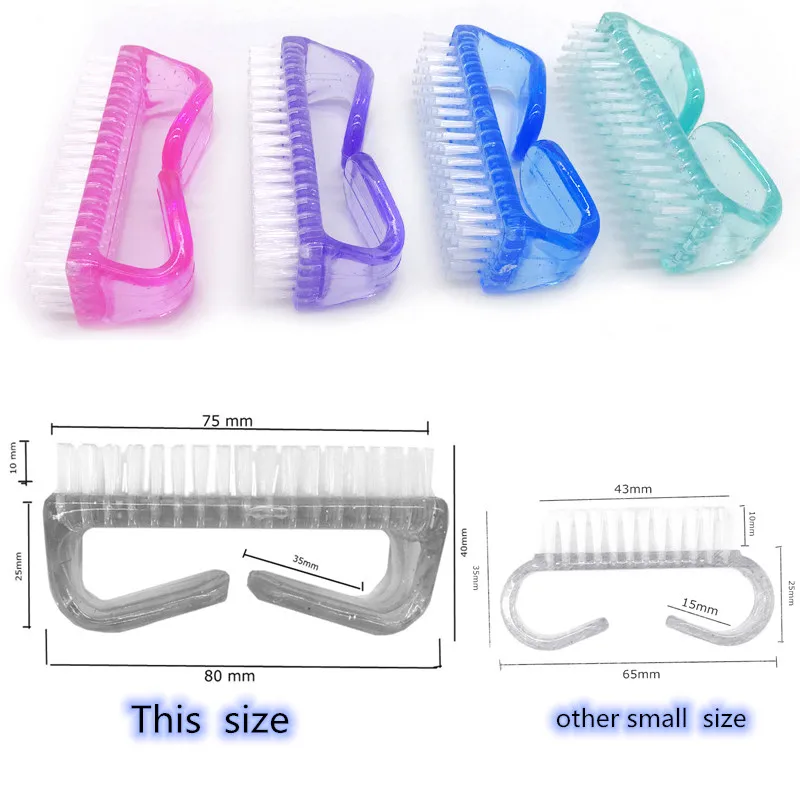 

Professionals Nail Brush Dust Plastic Washable Clear Powder Blue Purple Green Cleaning Nails Horn Big Brushes All for Manicure