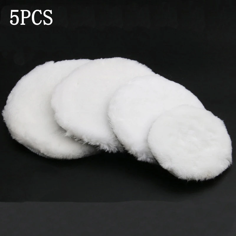 

5PCS Car Beauty Waxing Wool Polishing Disc Self-Adhesive Disc Imitated Wool Sponge Pad Auto Polisher Sponges 3/4/5/6/7 Inches