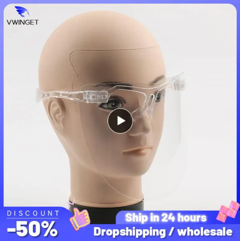 

1~7PCS 2020 New Fashion One-piece Oversized Lens Glasses Transparent Protective explosion-proof lens Mask 64g