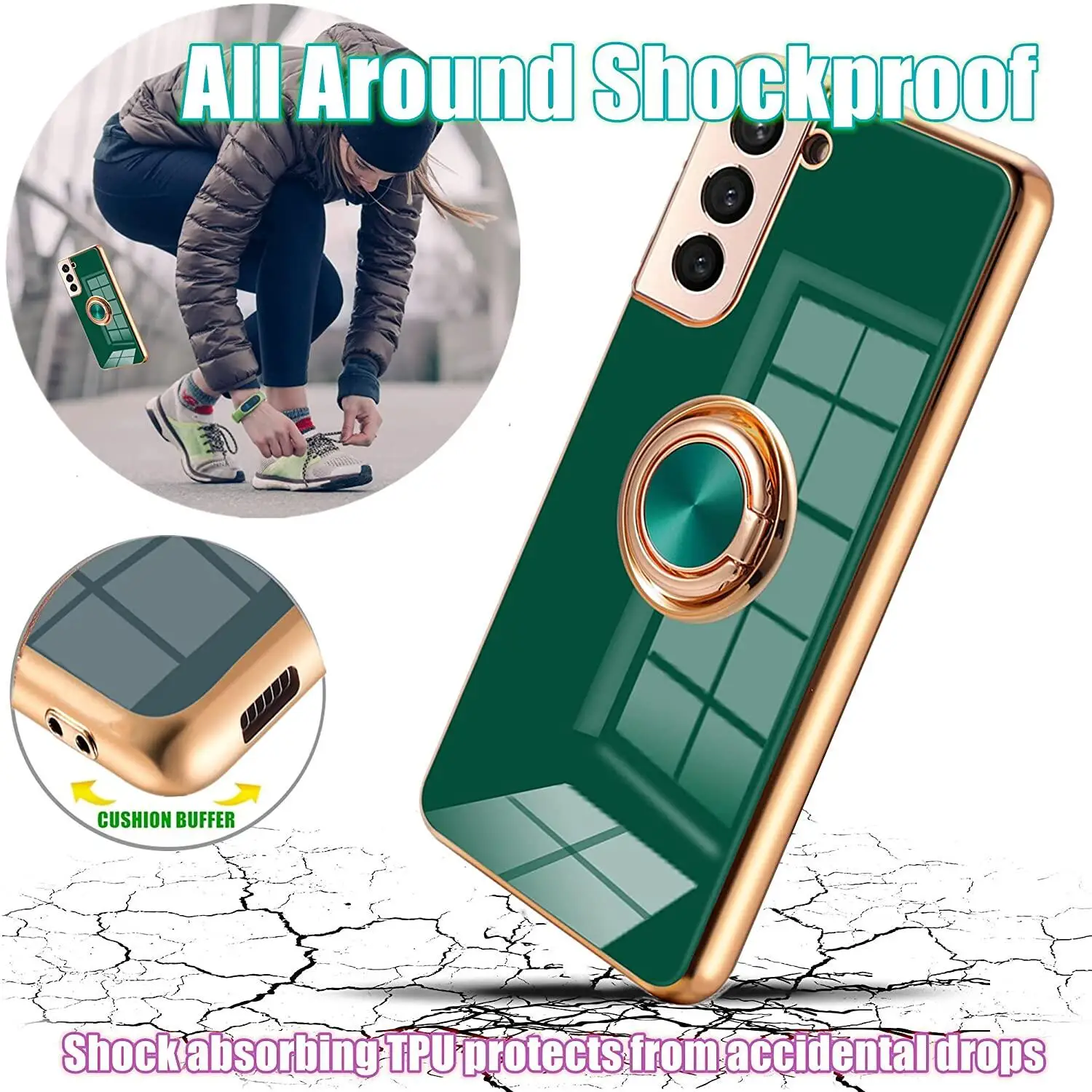 Case For Samsung Galaxy S20 Ultra S10 S9 S8 Note 20 10 9 8 Plus S10e A71 A51 A21 A31 A11 Ring Magnetic Car Mount Plating Cover