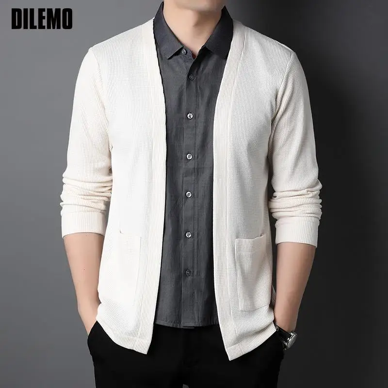 

Мужской трикотажный кардиган, повседневный простой кардиган, верхняя одежда для осени