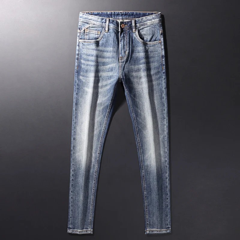 Дизайнерские уличные модные мужские джинсы в европейском и американском стиле