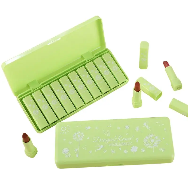 

Матовая помада, 10 цветов, упаковка матовых бархатистых помад, стойкая водостойкая матовая помада, упаковка с гладкой бархатистой помадой дл...