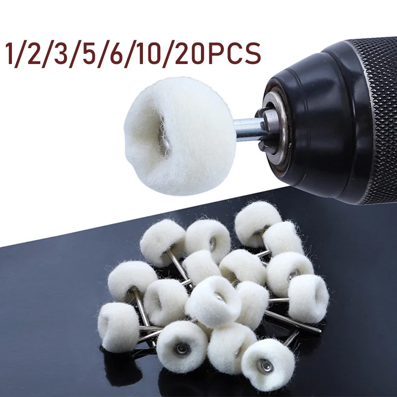 

1-20pcs Felt Grinding Sanding Head Abrasive Buffing Wheel 3mm Shank Cotton Thread Polishing mini Brush for Dremel Dril Jade