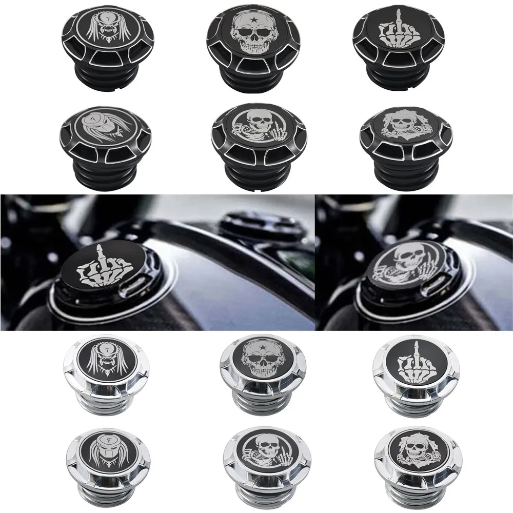 

Motorcycle Custom Skull Decorative Oil Cap Fuel Gas Tank Cover For Harley Sportster XL48 883 1200 Touring FLHR Dyna Softail