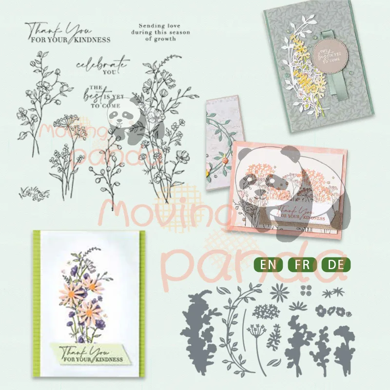

MP692 Flower Plant Metal Cutting Die And Clear Stamps For Dies Scrapbooking DIY Handbook Decoration Paper Card Photo Album Craft