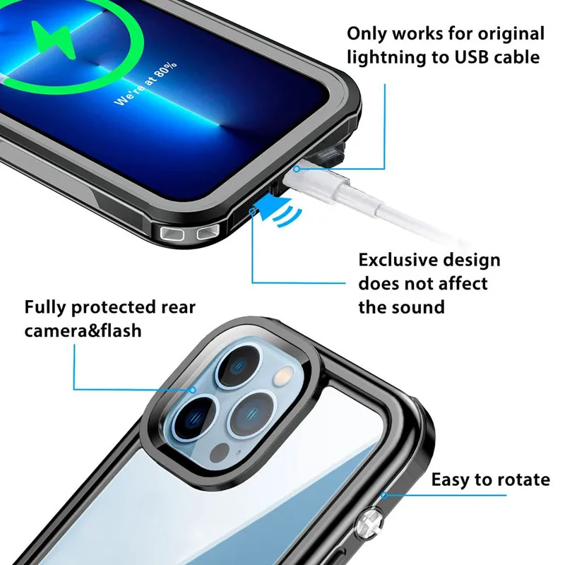 IP68 герметичный водонепроницаемый чехол для телефона iPhone 11 12 13 Pro Max Дайвинг