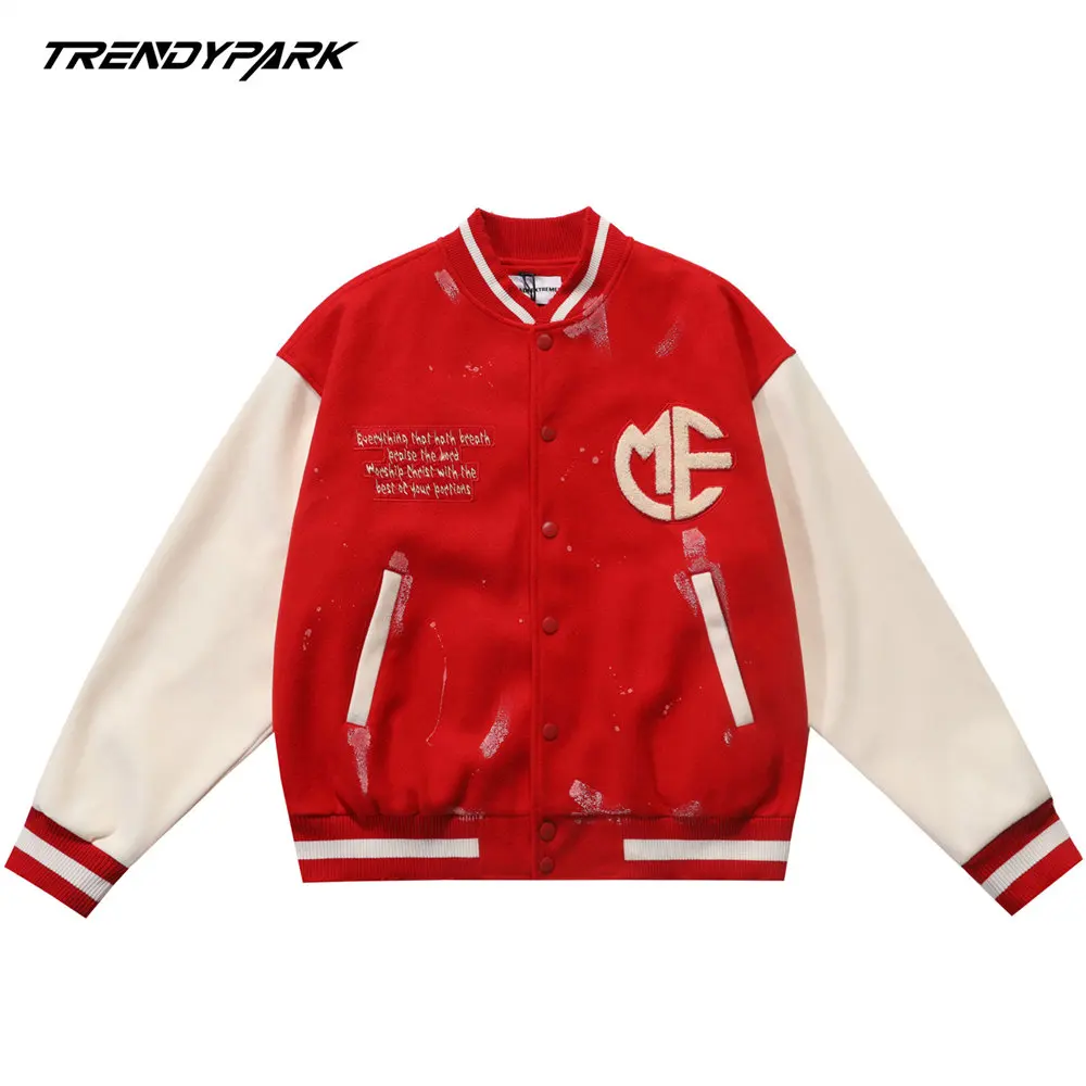 

AAAAMen's Jacket Vintage Letters Embroidery Motorcycle Jackets for Men 2022 Autumn Harajuku Streetwear Casual Pu Faux Leather