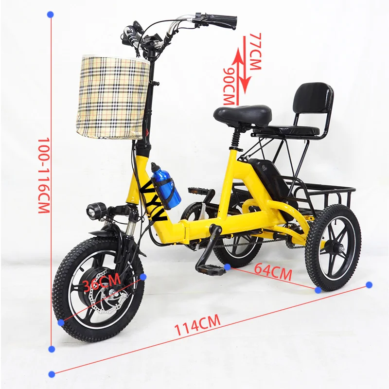 

Трехколесный электрический мини-скутер Toodi, трехколесный велосипед с крышей для взрослых, розовый, макс., черный, зеленый, серебристый корпус, двигатель с кислотной батареей