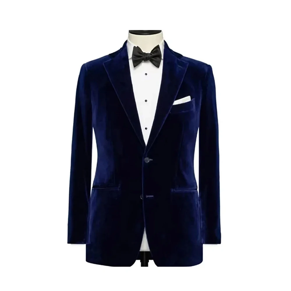 Роскошный Темно-синий Мужской Однобортный Пиджак Smart Casual Formal Smart-Palto Для