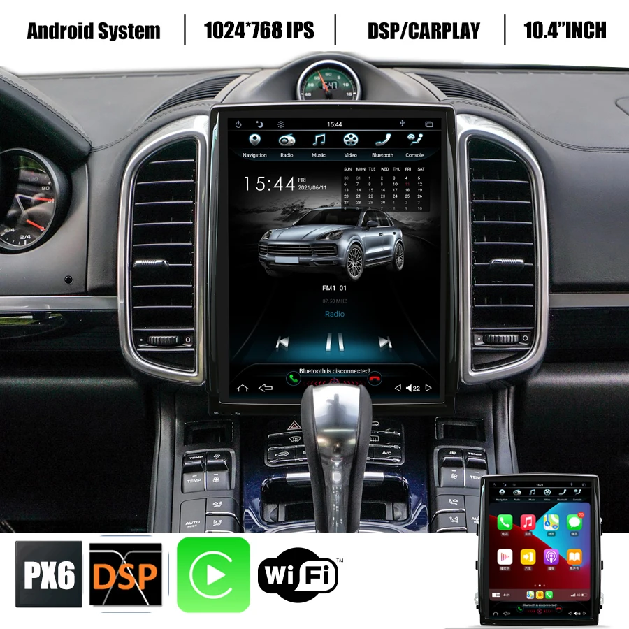 Автомобильный радиоплеер 10 4 дюймов Android GPS для Porsche Cayenne 2010-2015 стерео CarPlay PX6