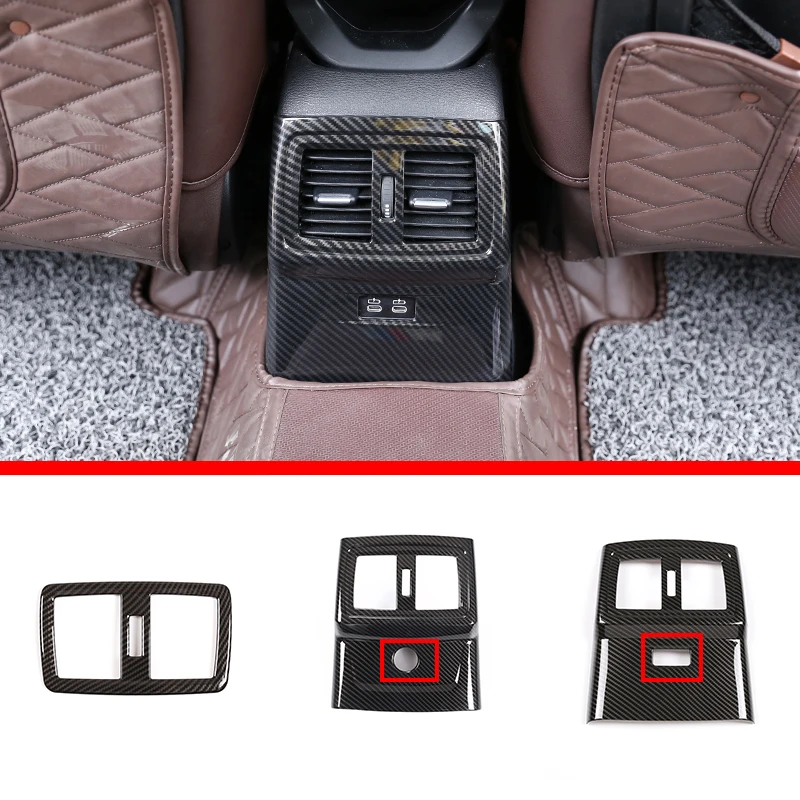 

3 Style ABS Carbon Fiber for BMW X1 F48 X2 F47 2016-2022 Car Rear Air Conditioner Air Outlet Frame Decorative Cover Accessories