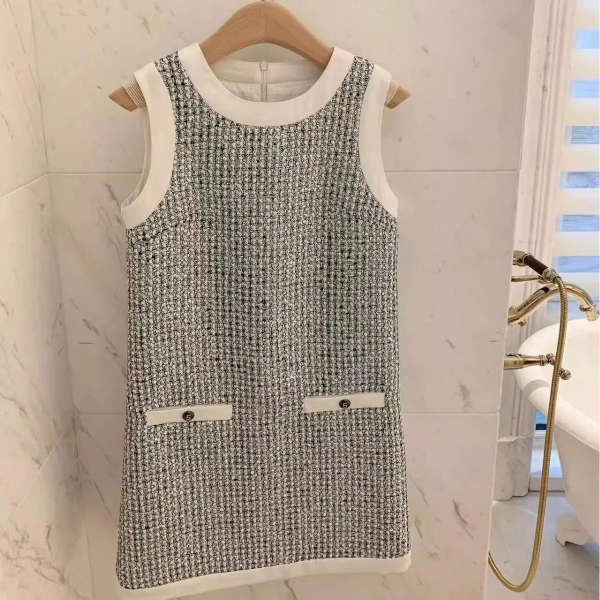 

Женское летнее платье без рукавов, свободное и облегающее платье с блестками