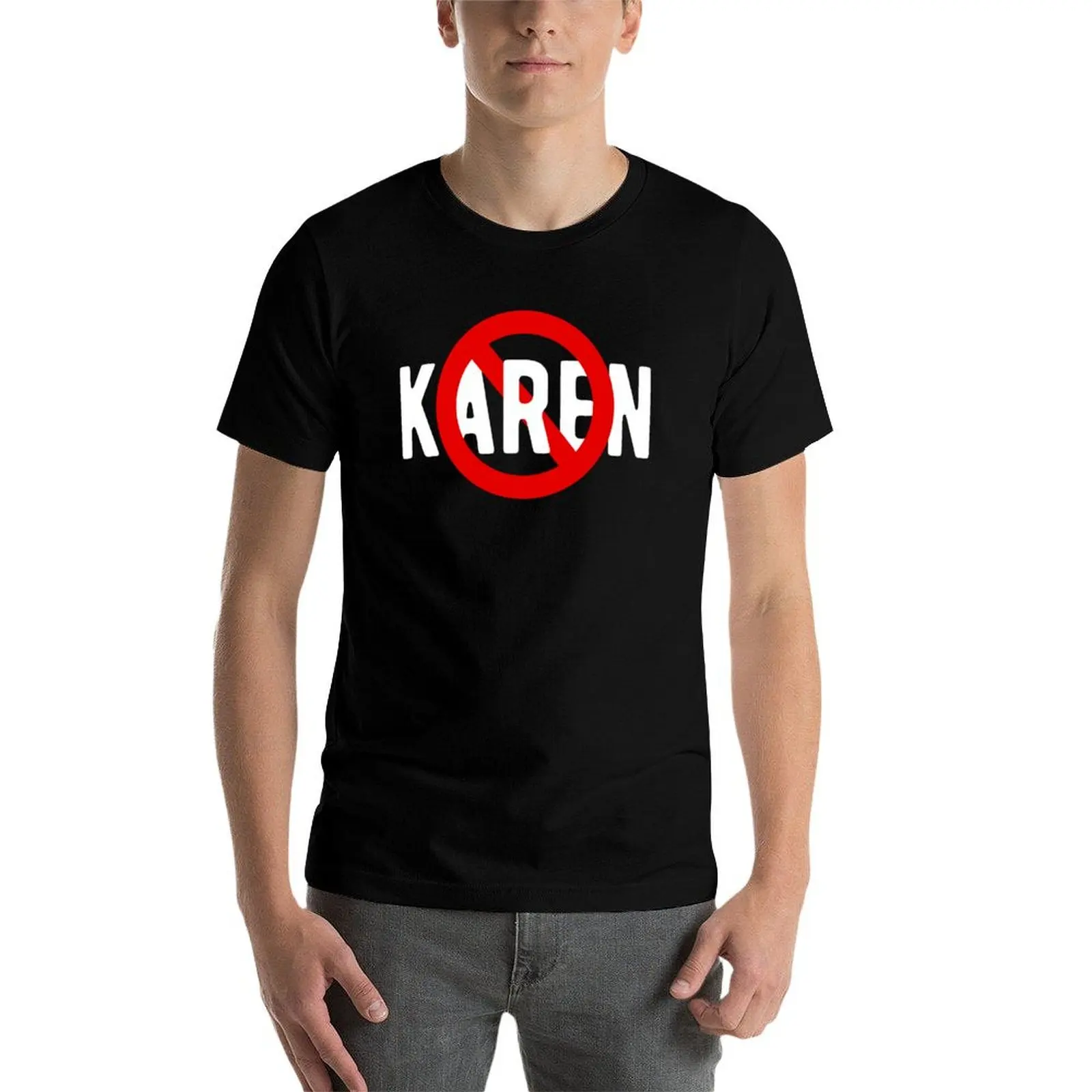 Фото Футболка с дизайном Anti Karen для любителей забавных мемов с Карен, простая повседневная хлопковая футболка с короткими рукавами №4