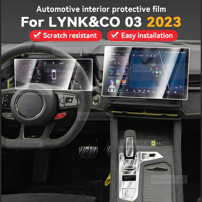 

For Lynk&co 03 2023 Car Interior Gearbox Panel Center Console Anti-scratch Protective Cover Repair Transparent Film Accessories